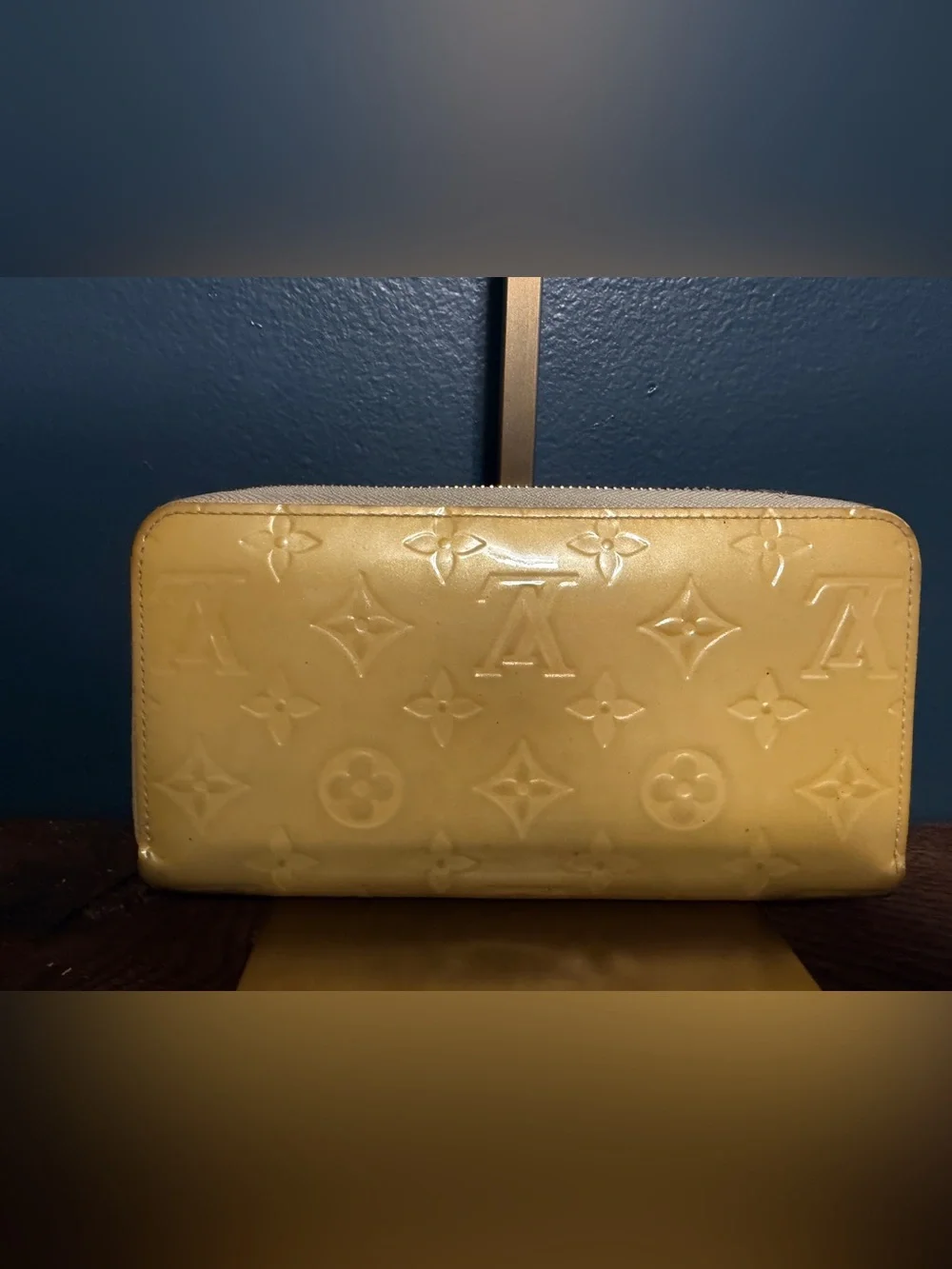 Louis Vuitton Yellow Monogram Vernis Zip Around Wallet